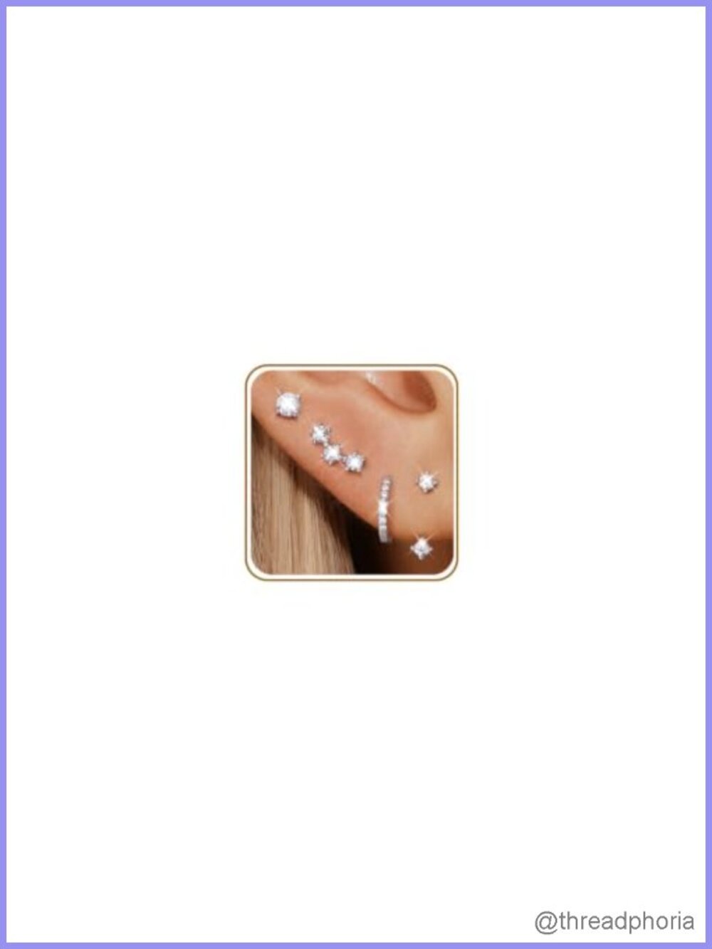 4 Pairs Moissanite Earrings 925 Sterling Silver Stud Huggie Hoop Set